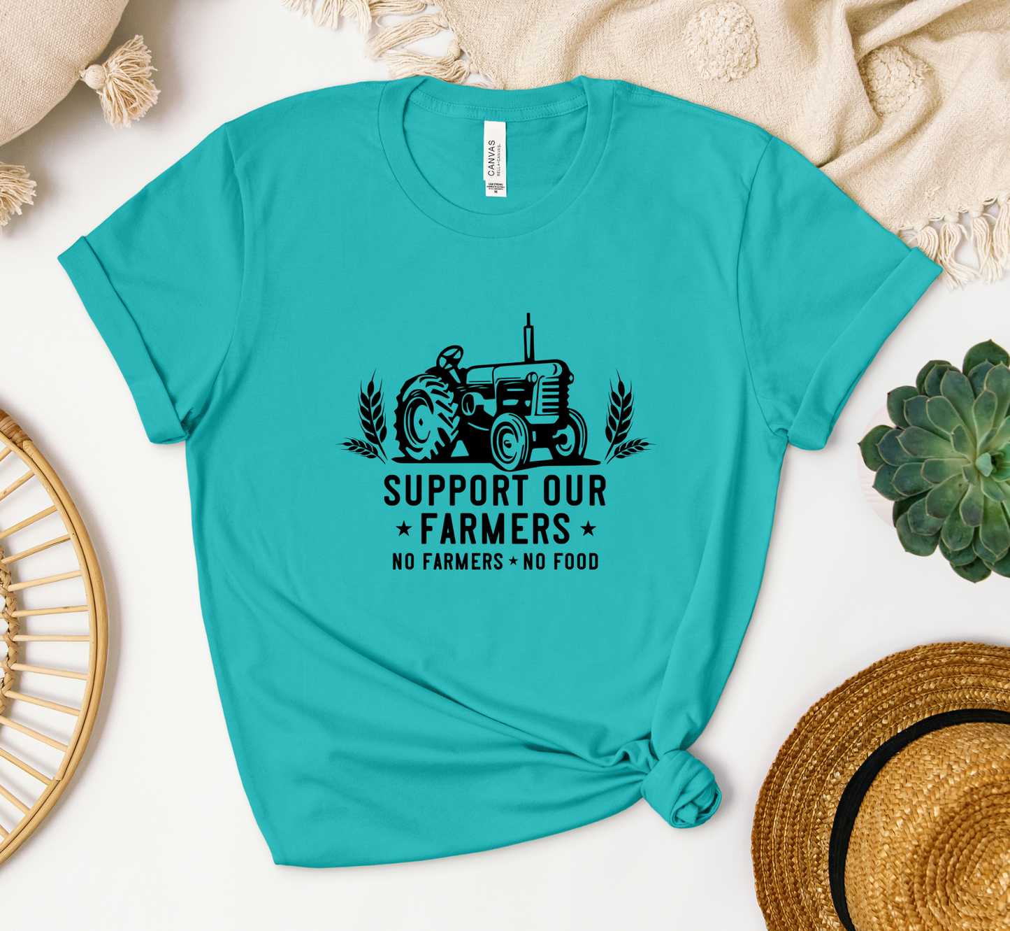 Support Our Farmers T-Shirt, No Farmers No Food Tee, Unisex Farm Life Shirt, Support Local Farms, Farming Tee