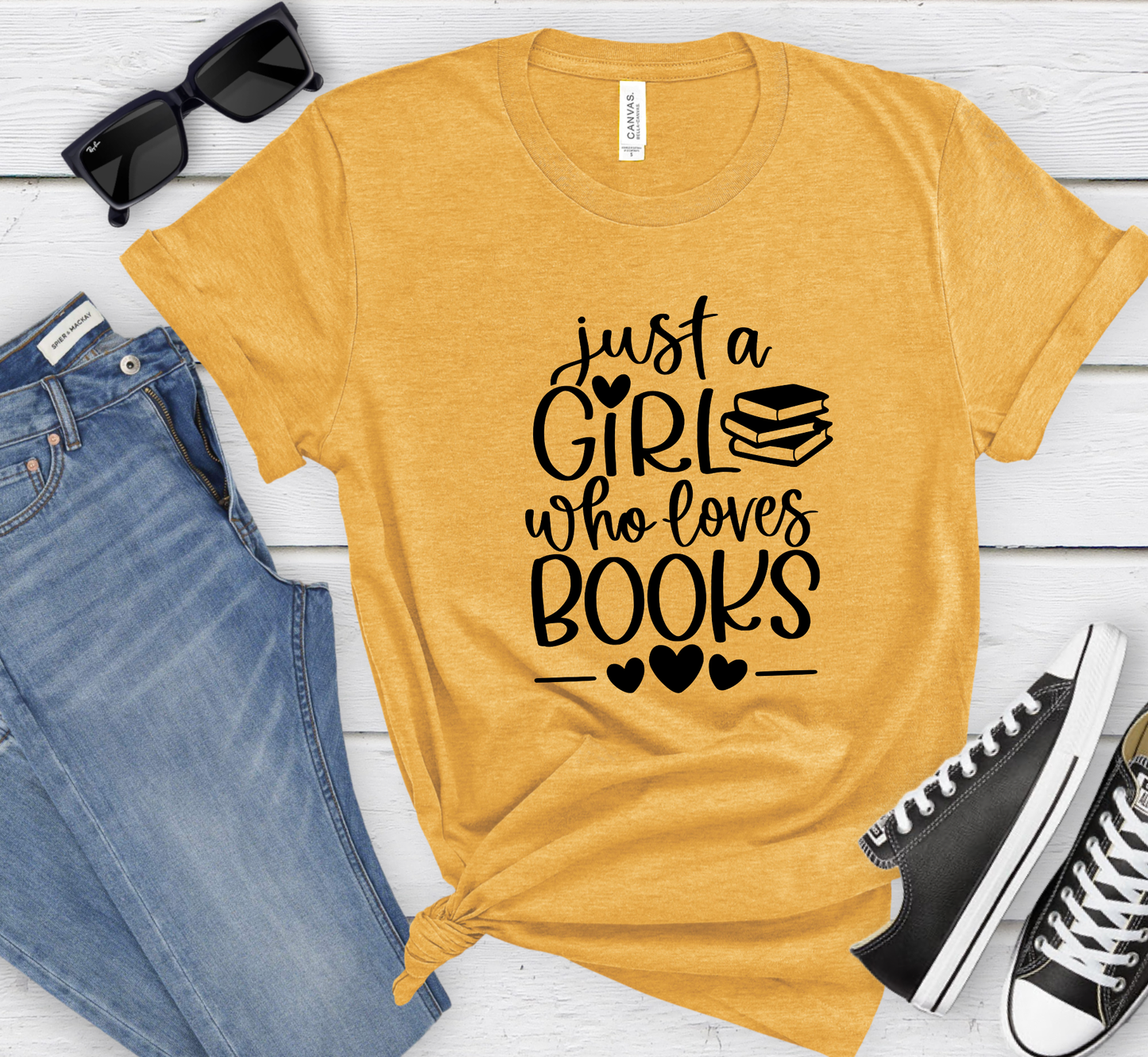 Just a Girl Who Loves Books T-Shirt, Women's Book Lover Tee