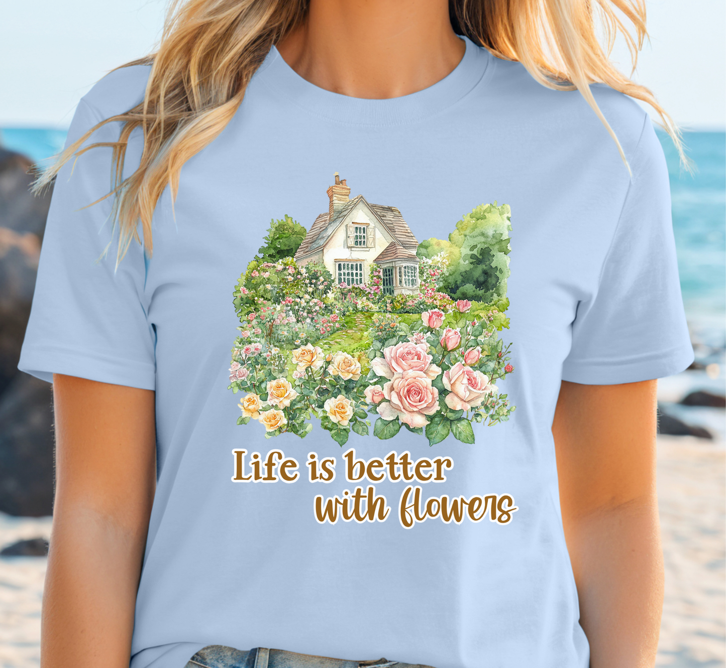 Life is Better With Flowers T-Shirt, Flower Lover Tee, Flower Gardening Shirt