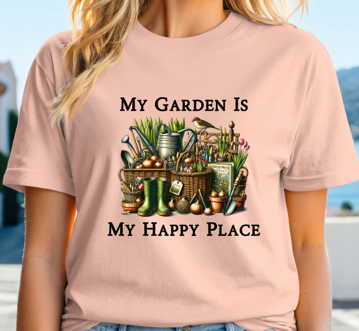 My Garden Is My Happy Place T-Shirt,  Garden Lover Tee, Gardening Makes Me Happy,  Gift for Gardener