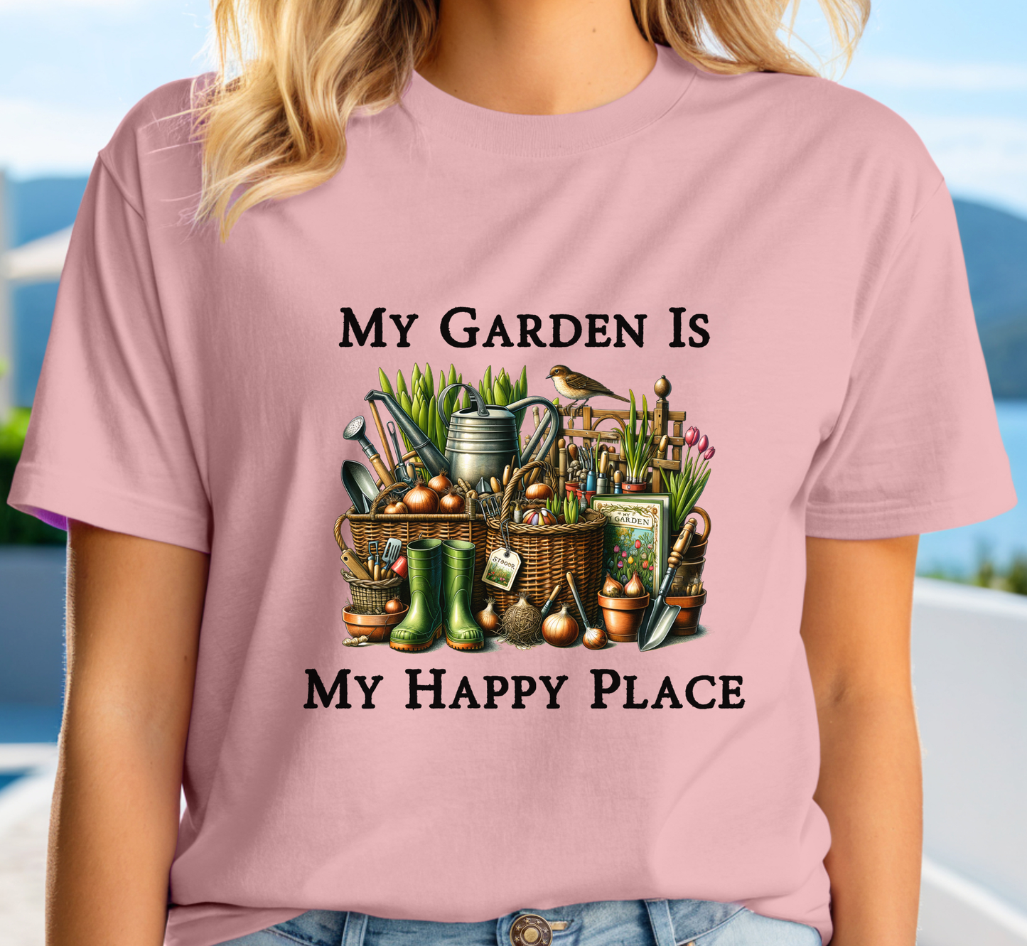 My Garden Is My Happy Place T-Shirt,  Garden Lover Tee, Gardening Makes Me Happy,  Gift for Gardener