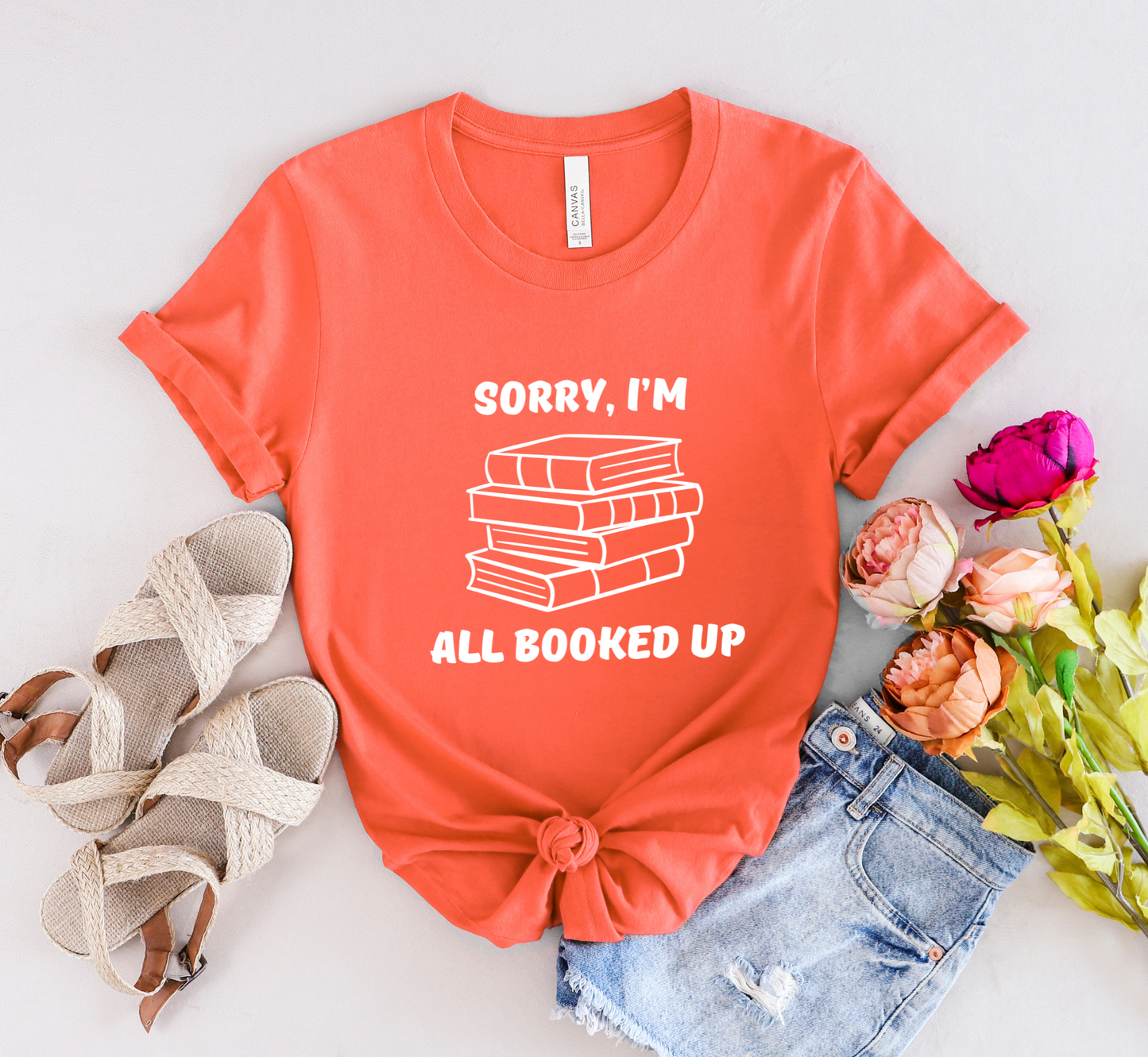 Sorry, I'm All Booked Up T-Shirt, Funny Book Lover Shirt, Book Reader Humor