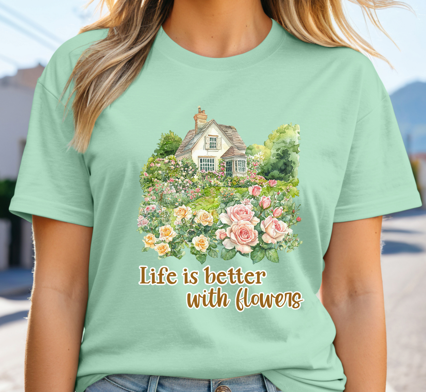 Life is Better With Flowers T-Shirt, Flower Lover Tee, Flower Gardening Shirt