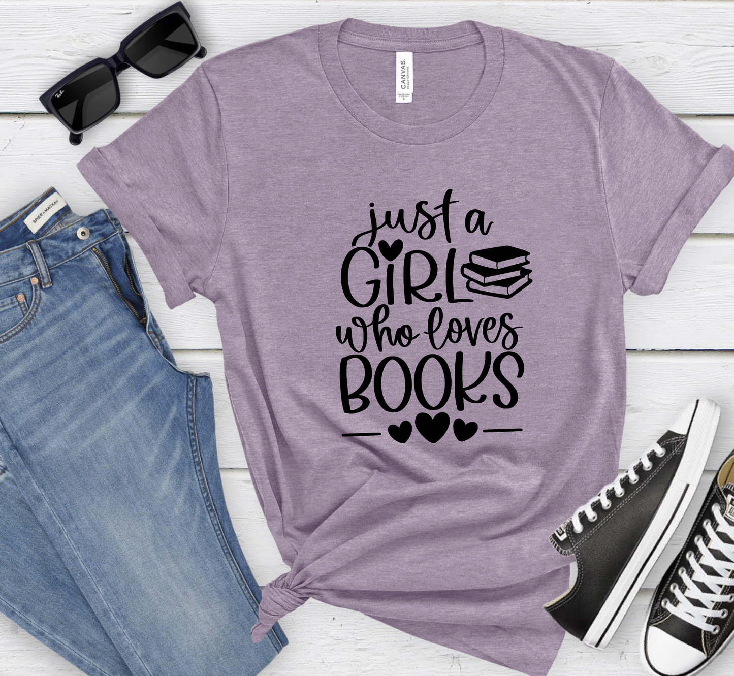 Just a Girl Who Loves Books T-Shirt, Women's Book Lover Tee