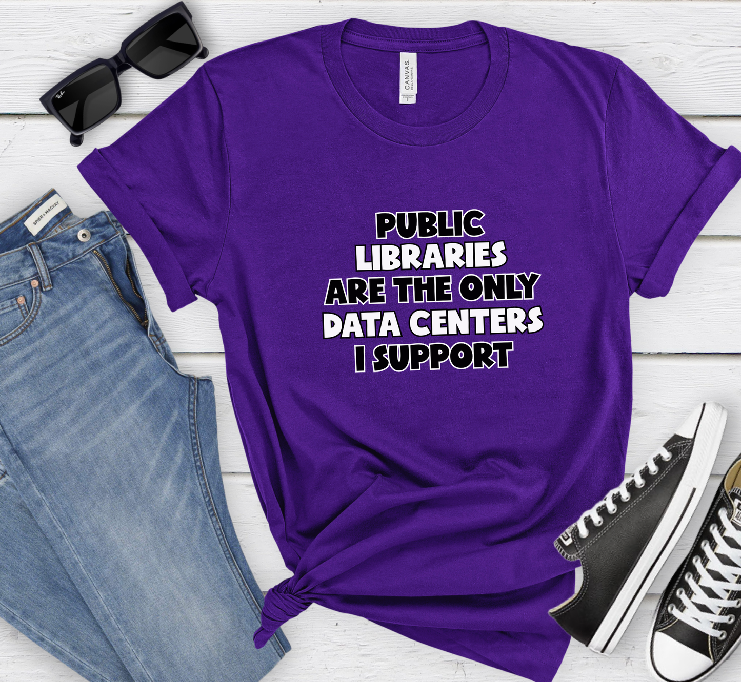 Public Libraries Are The Only Data Center I Support Tee, Library Love T-Shirt, Librarian Shirt, Anti Data Center