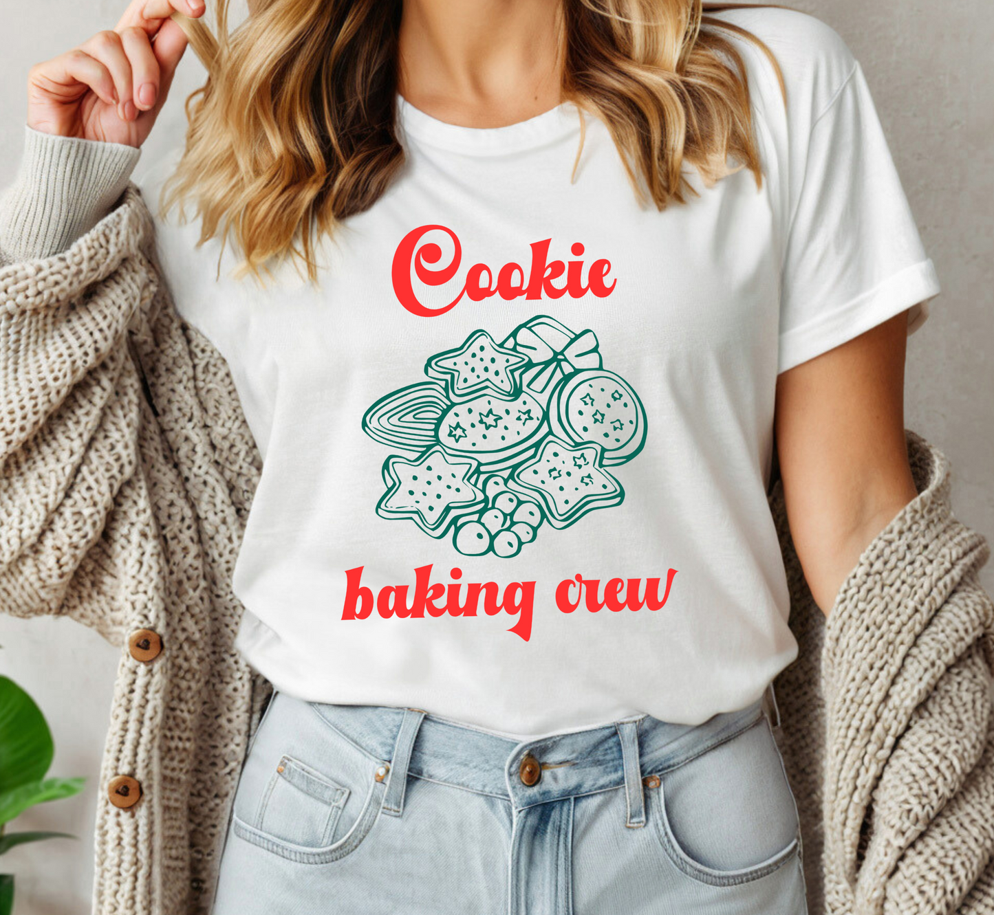 Cookie Baking Crew T-Shirt, Christmas Cookies Tee, Unisex Holiday Baking Shirt, Christmas Pajama Shirt