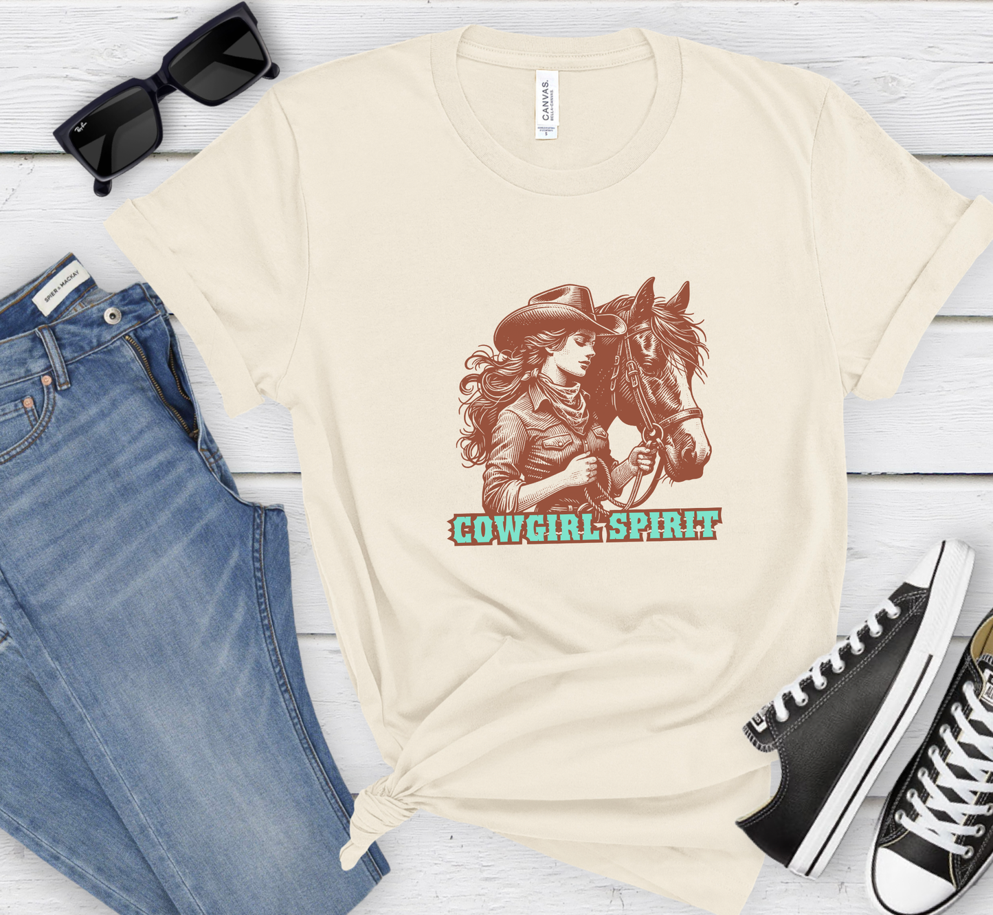 Cowgirl Spirit Tee, Cowgirl and Horse Shirt, Western Tee, Horse Lovers