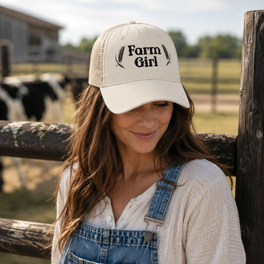 Farm Girl Mesh-Back Cap, Women's Farming Hat, Farm Life