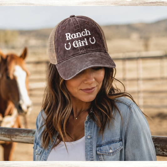 Ranch Girl Mesh-Back Cap, Women's Ranching Hat, Ranch Life