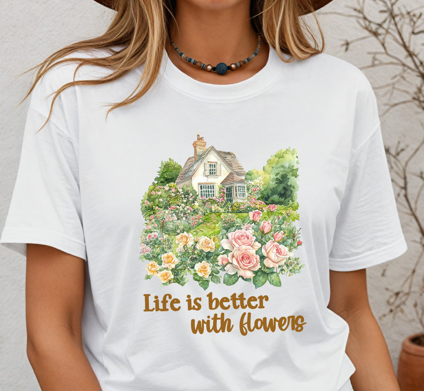 Life is Better With Flowers T-Shirt, Flower Lover Tee, Flower Gardening Shirt