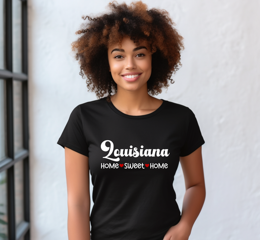 Louisiana T-Shirt, Louisiana Home Sweet Home Tee, Unisex US State Shirt