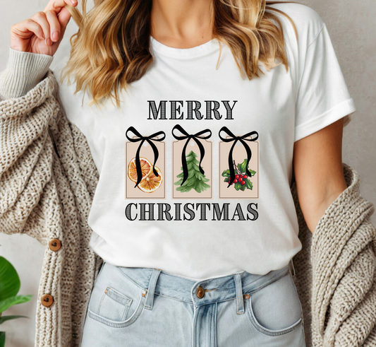 Rustic Christmas Charm T-Shirt, Nature Inspired Holiday Tee, Cozy Homespun Christmas Shirt,