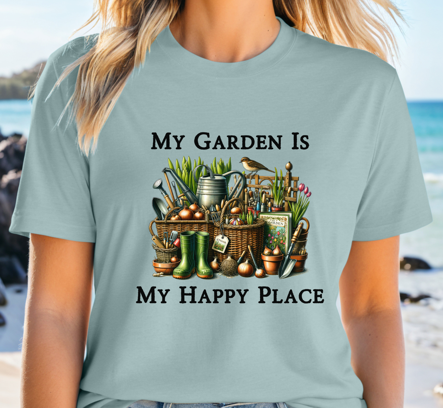 My Garden Is My Happy Place T-Shirt,  Garden Lover Tee, Gardening Makes Me Happy,  Gift for Gardener