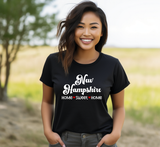 New Hampshire T-Shirt, New Hampshire Home Sweet Home Tee, Unisex US State Shirt
