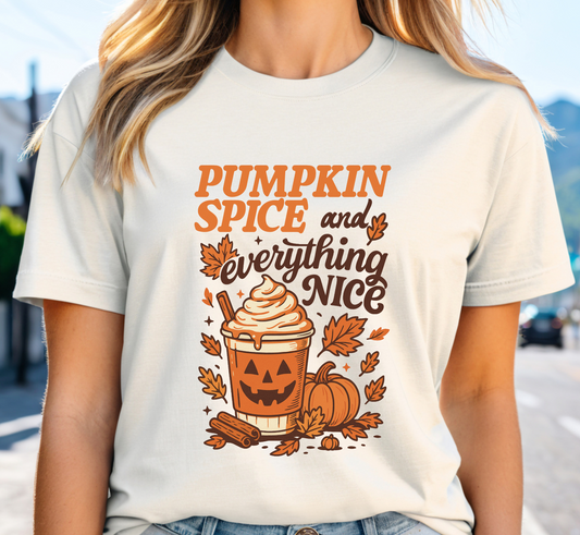 Fall T-Shirt, Pumpkin Spice and Everything Nice Tee, Autumn Coffee Lover Tee, Pumpkin Spice Latte Shirt, Fall Lover, Autumn Lover