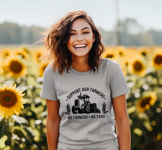 Support Our Farmers T-Shirt, No Farmers No Food Tee, Support Local Farms, Farming Tee