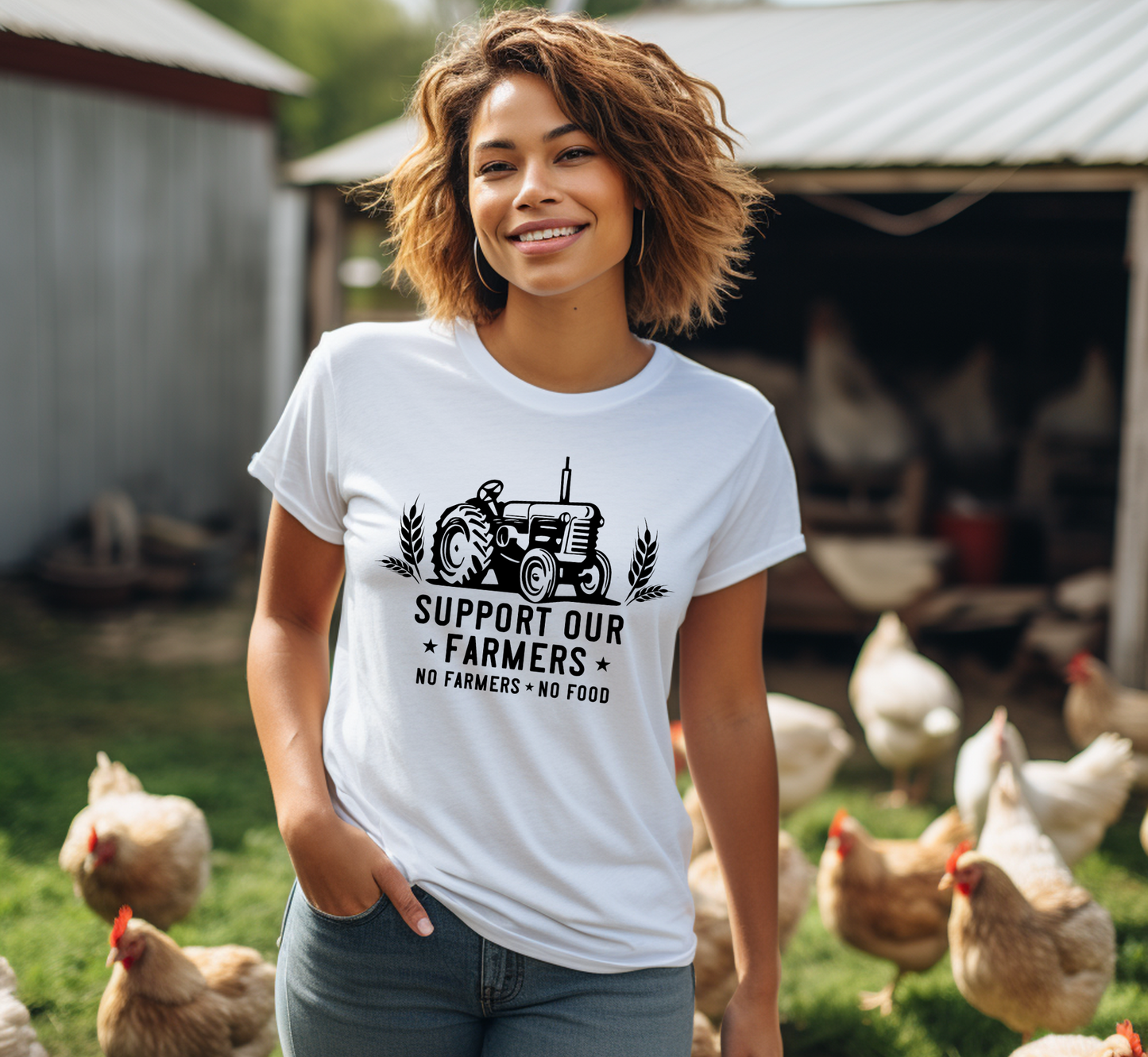 Support Our Farmers T-Shirt, No Farmers No Food Tee, Unisex Farm Life Shirt, Support Local Farms, Farming Tee