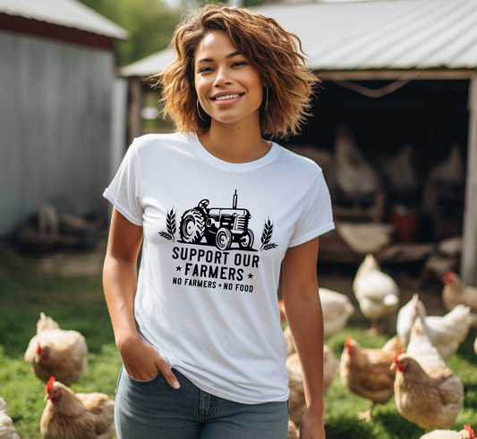 Support Our Farmers T-Shirt, No Farmers No Food Tee, Unisex Farm Life Shirt, Support Local Farms, Farming Tee
